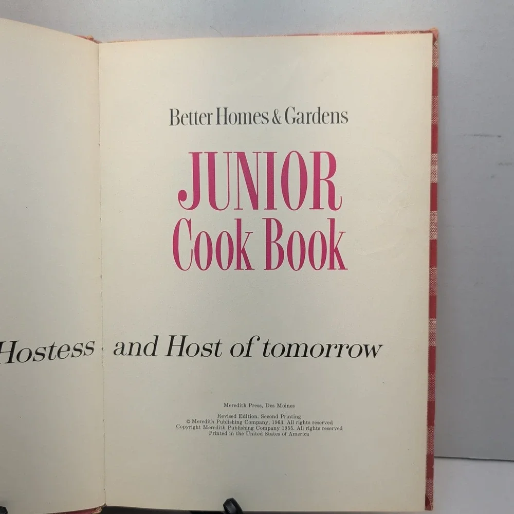 Vintage 1963 Better Homes and Gardens Junior Cook Book Meredith Press Gingham